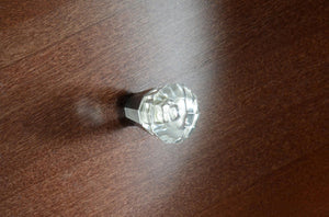 Brainerd P23213W-116-C - 1 in. (25mm) Melrose Acrylic Octangular Knob - Satin Nickel And Clear