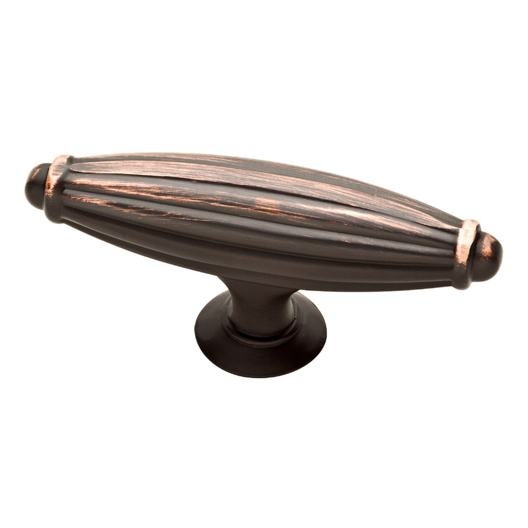 P33782W-VBC-CP Brainerd Traditional Fluted Bronze with Copper Highlights Oval Traditional Cabinet Knob