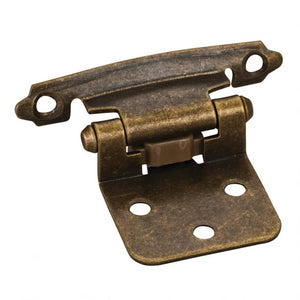 Traditional 1/2" Overlay Hinge with Screws - Antique Brass #P5011AB