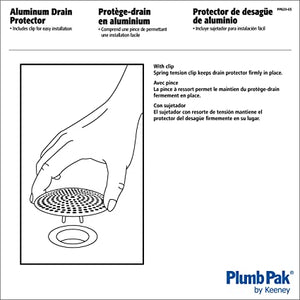 Plumb Pak PP820-65 Protector de drenaje con clip, 3 pulgadas de diámetro, aluminio, cromo, para: fregadero