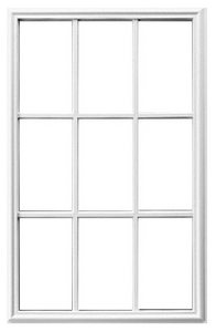22-in x 36-in Clear Front Half Door Glass Inserts With Grid Over Glass 9 - Lite ("For Sale In Store Only")