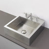 DECOLAV 1280-8B Rectangle Vessel Sink with 8-Inch Faucet Deck, Brushed Stainless Steel