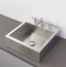 Load image into Gallery viewer, DECOLAV 1280-8B Rectangle Vessel Sink with 8-Inch Faucet Deck, Brushed Stainless Steel