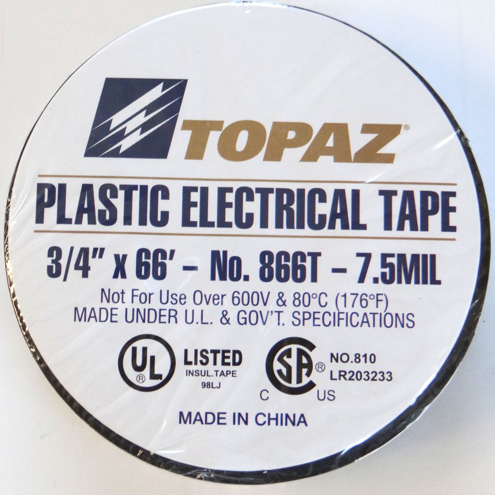 Topaz - Black Plastic Electrical Tape