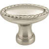 Elements Hardware - Lindos Cabinet Hardware - 1 3/8" Knob with Rope Trim in Satin Nickel# Z115L-SN
