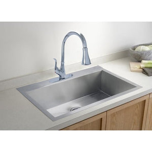 Wasserman - 62216040 - Chrome High Arc Pulldown Spray Kitchen Sink Faucet with Optional Deck