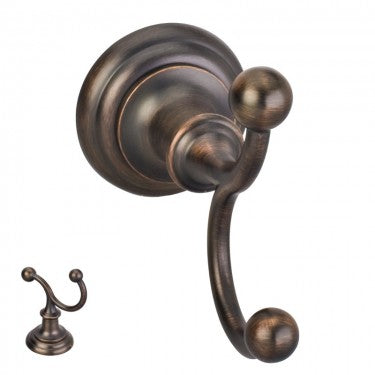 FAIRVIEW BRUSHED OIL RUBBED BRONZE DOUBLE ROBE HOOK