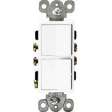 Load image into Gallery viewer, ENERLITES - White - 15 Amp Max. - Decorator Double Switch