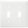 8812-W Placa de pared de plástico con interruptor de palanca de 2 grupos