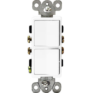 ENERLITES - White - 15 Amp Max. - Decorator Double Switch