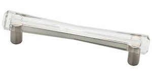Melrose P23214W-116-C 3 3/4" Satin Nickel & Clear Acrylic Cabinet Drawer Pull