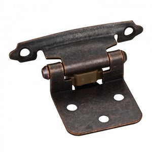 TRADITIONAL 1/2" OVERLAY HINGE WITH SCREWS - DARK BRUSHED ANTIQUE COPPER #P5011DBAC