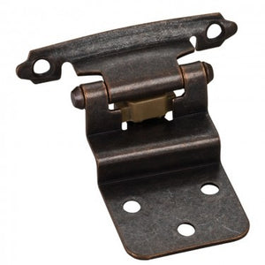 TRADITIONAL 3/8” INSET HINGE WITH SEMI-CONCEALED FRAME WING - DARK BRUSHED ANTIQUE COPPER #P5922DBAC