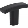 1-1/2" Overall Length Matte Black Square Thatcher Cabinet "T" Knob #859T-MB
