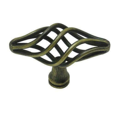 Style Selections 2-in Antique Brass Oval Traditional Cabinet Knob #JJ-DE-61572
