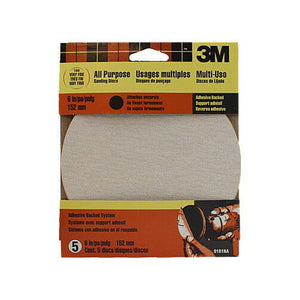6" 180-Grit Adhesive Back Sanding Discs (Pack of 5)